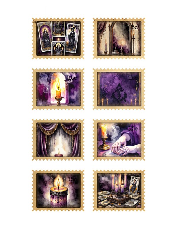 Ephemera Kit: 81 Printable Cards, Tags and Word Strips - Gothic Seance - Commercial Use — image 32