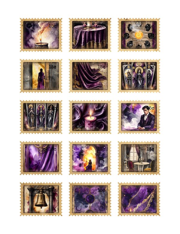 Ephemera Kit: 81 Printable Cards, Tags and Word Strips - Gothic Seance - Commercial Use — image 33