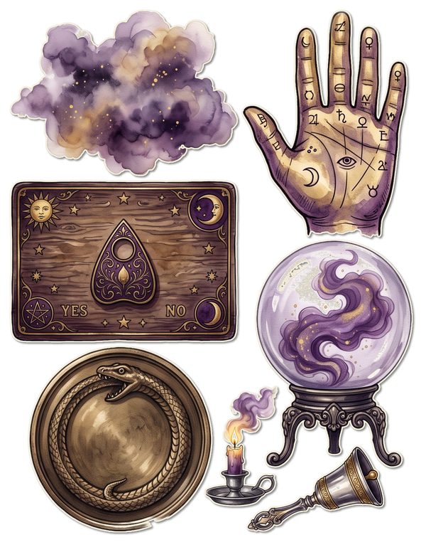 Ephemera Kit: 81 Printable Cards, Tags and Word Strips - Gothic Seance - Commercial Use — image 38