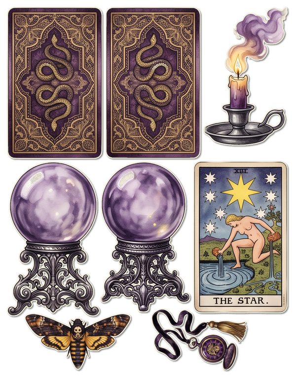 Ephemera Kit: 81 Printable Cards, Tags and Word Strips - Gothic Seance - Commercial Use — image 41