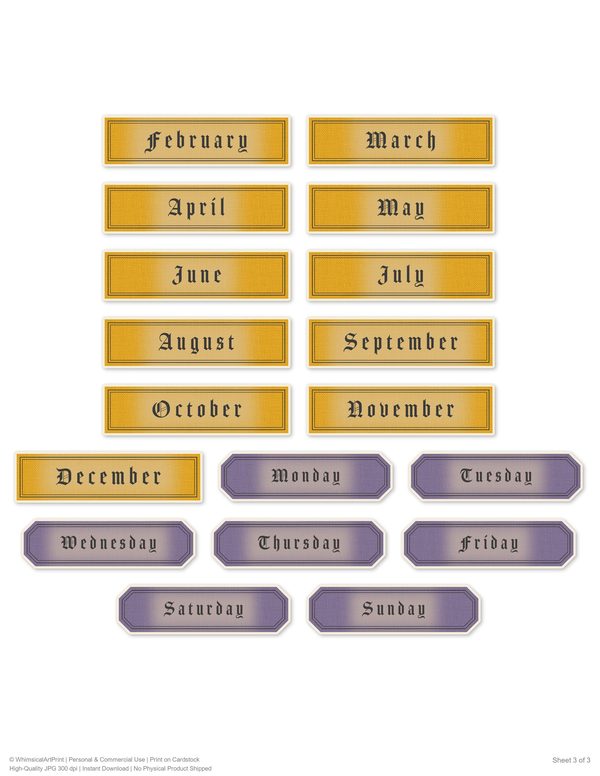 Ephemera Kit: 81 Printable Cards, Tags and Word Strips - Gothic Seance - Commercial Use — image 50