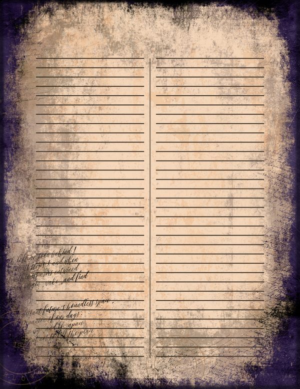 Journal Writing Pages: 50 Lined Frames and Textures - Gothic Seance - Commercial Use — image 13