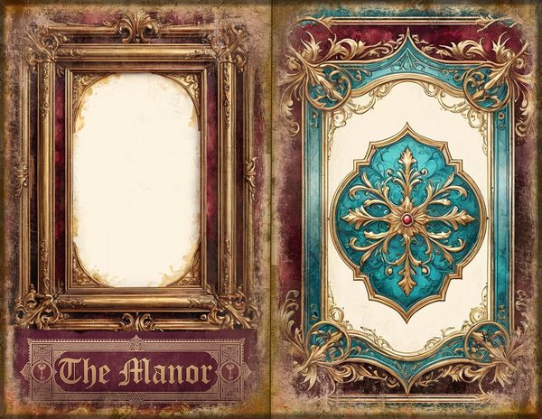 Junk Journal Spreads: 75 Open Book Planner Pages - Gothic Manor - Commercial Use — image 1