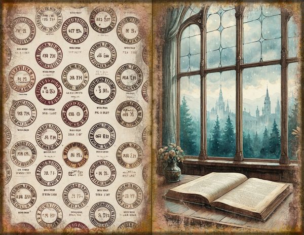 Junk Journal Spreads: 75 Open Book Planner Pages - Gothic Manor - Commercial Use — image 19