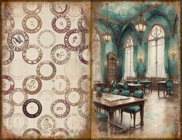 Junk Journal Spreads: 75 Open Book Planner Pages - Gothic Manor - Commercial Use — image 21