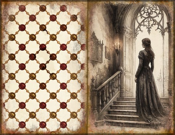 Junk Journal Spreads: 75 Open Book Planner Pages - Gothic Manor - Commercial Use — image 22
