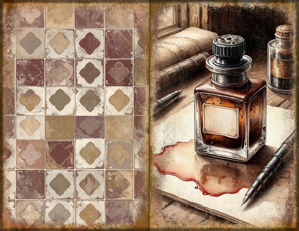 Junk Journal Spreads: 75 Open Book Planner Pages - Gothic Manor - Commercial Use — image 24