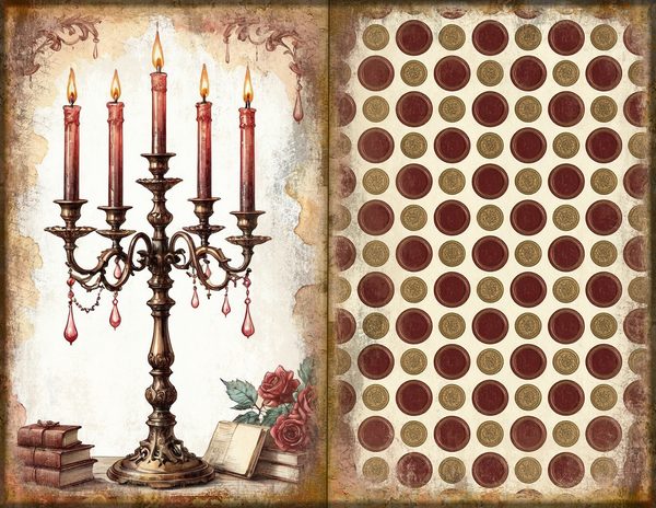 Junk Journal Spreads: 75 Open Book Planner Pages - Gothic Manor - Commercial Use — image 25