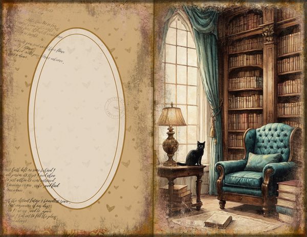 Junk Journal Spreads: 75 Open Book Planner Pages - Gothic Manor - Commercial Use — image 27