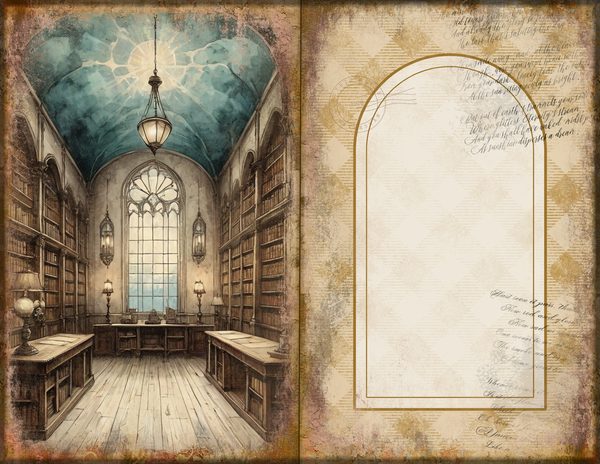 Junk Journal Spreads: 75 Open Book Planner Pages - Gothic Manor - Commercial Use — image 33
