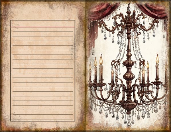 Junk Journal Spreads: 75 Open Book Planner Pages - Gothic Manor - Commercial Use — image 42
