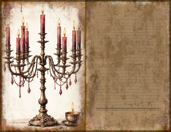 Junk Journal Spreads: 75 Open Book Planner Pages - Gothic Manor - Commercial Use — image 44