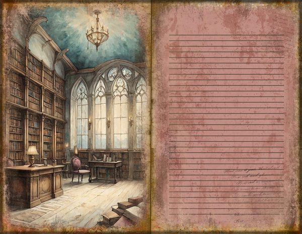 Junk Journal Spreads: 75 Open Book Planner Pages - Gothic Manor - Commercial Use — image 45