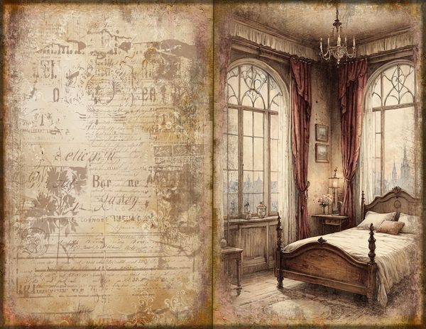 Junk Journal Spreads: 75 Open Book Planner Pages - Gothic Manor - Commercial Use — image 50