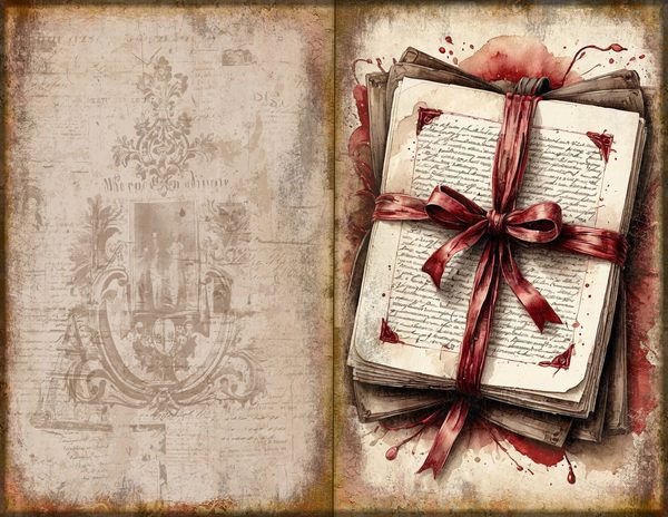 Junk Journal Spreads: 75 Open Book Planner Pages - Gothic Manor - Commercial Use — image 51
