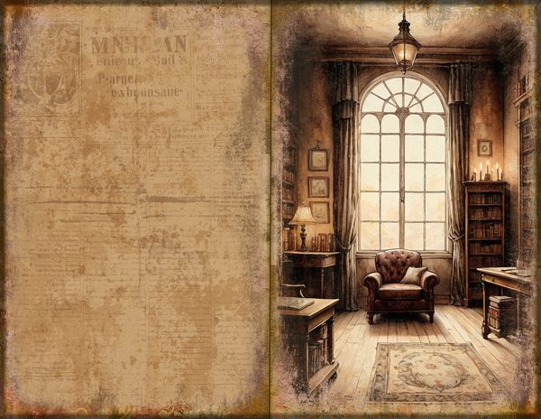 Junk Journal Spreads: 75 Open Book Planner Pages - Gothic Manor - Commercial Use — image 55