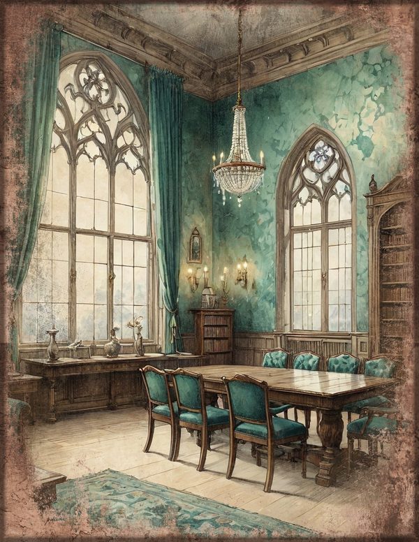 Junk Journal Pages: 150 Printable Sheets - Gothic Manor - Commercial Use — image 14