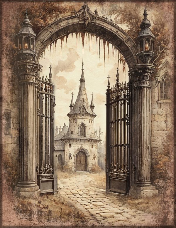 Junk Journal Pages: 150 Printable Sheets - Gothic Manor - Commercial Use — image 34