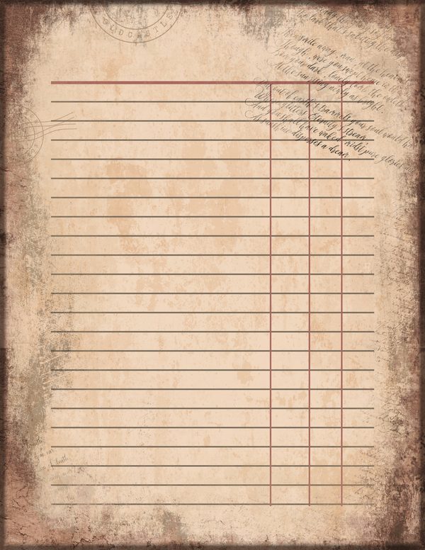 Journal Writing Pages: 50 Lined Frames and Textures - Gothic Manor - Commercial Use — image 1