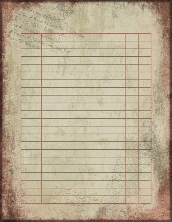Journal Writing Pages: 50 Lined Frames and Textures - Gothic Manor - Commercial Use — image 2