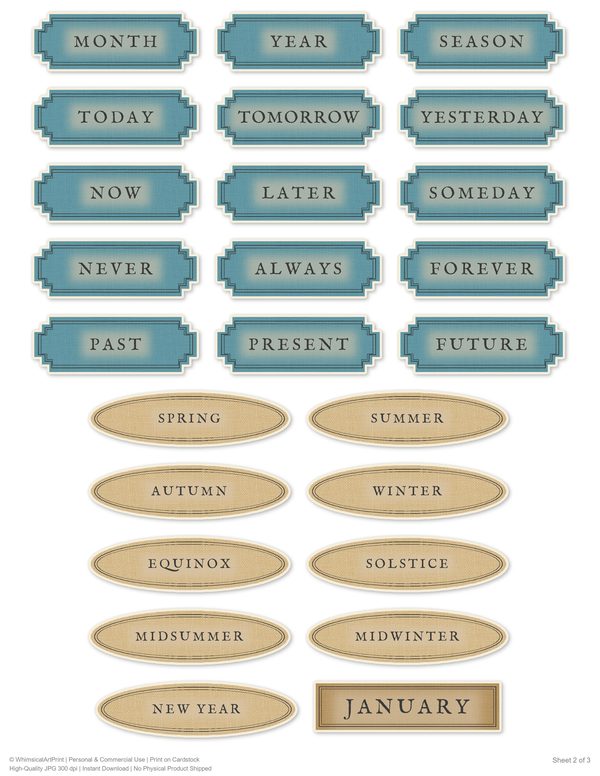 Word Strips and Labels: 17 Printable Journaling Sheets - Gothic Manor - Commercial Use — image 14