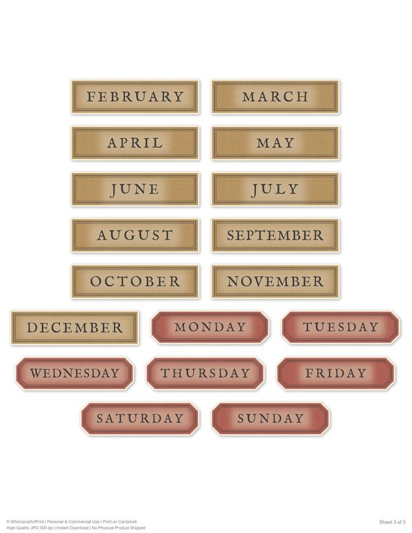 Word Strips and Labels: 17 Printable Journaling Sheets - Gothic Manor - Commercial Use — image 15
