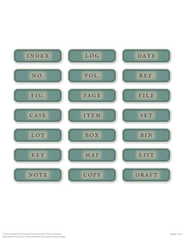 Word Strips and Labels: 17 Printable Journaling Sheets - Gothic Manor - Commercial Use — image 16
