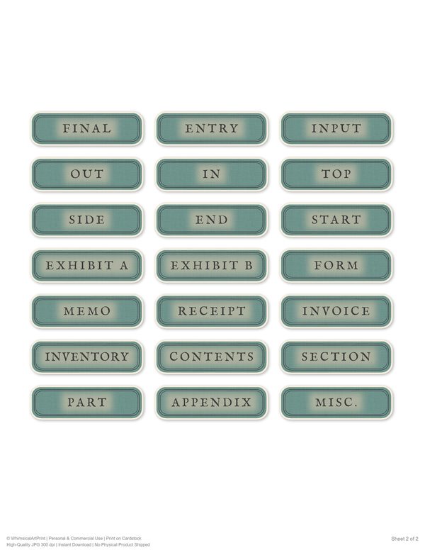 Word Strips and Labels: 17 Printable Journaling Sheets - Gothic Manor - Commercial Use — image 17