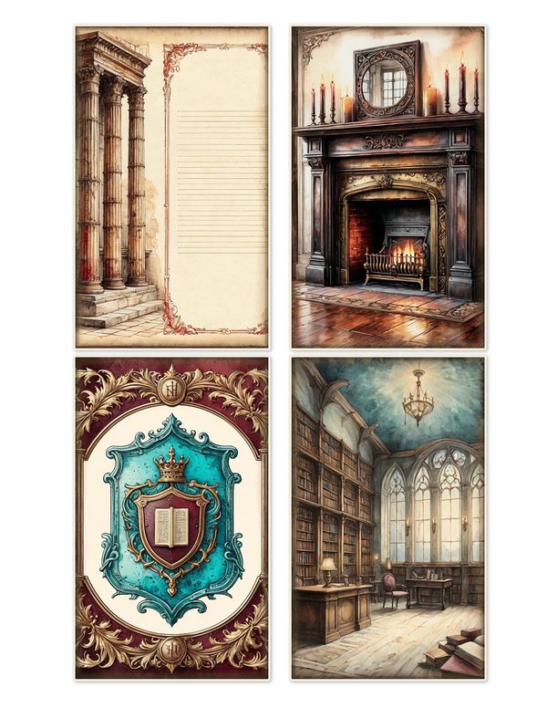 Ephemera Kit: 77 Printable Cards, Tags and Word Strips - Gothic Manor - Commercial Use — image 4