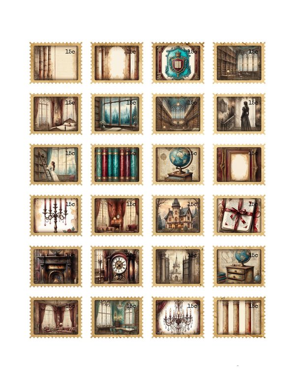 Ephemera Kit: 77 Printable Cards, Tags and Word Strips - Gothic Manor - Commercial Use — image 31