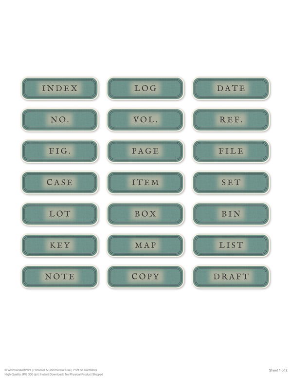 Ephemera Kit: 77 Printable Cards, Tags and Word Strips - Gothic Manor - Commercial Use — image 47