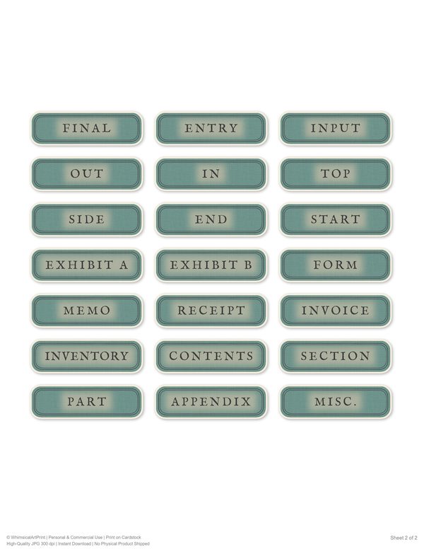 Ephemera Kit: 77 Printable Cards, Tags and Word Strips - Gothic Manor - Commercial Use — image 48