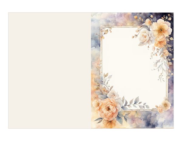 Watercolor Floral Frame Digital Paper: Amber and Silver Borders (Digital Download) — image 13