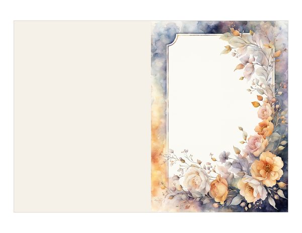 Watercolor Floral Frame Digital Paper: Amber and Silver Borders (Digital Download) — image 14