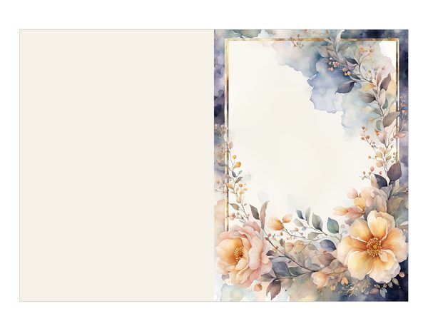 Watercolor Floral Frame Digital Paper: Amber and Silver Borders (Digital Download) — image 15