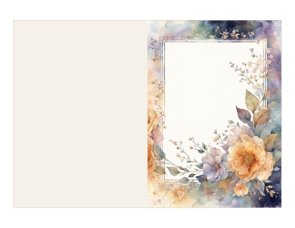 Watercolor Floral Frame Digital Paper: Amber and Silver Borders (Digital Download) — image 16