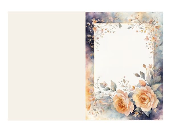 Watercolor Floral Frame Digital Paper: Amber and Silver Borders (Digital Download) — image 17