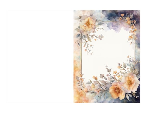 Watercolor Floral Frame Digital Paper: Amber and Silver Borders (Digital Download) — image 18