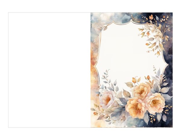 Watercolor Floral Frame Digital Paper: Amber and Silver Borders (Digital Download) — image 19