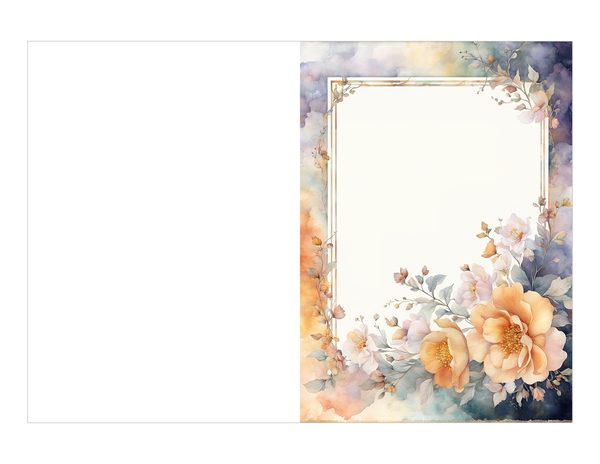 Watercolor Floral Frame Digital Paper: Amber and Silver Borders (Digital Download) — image 20