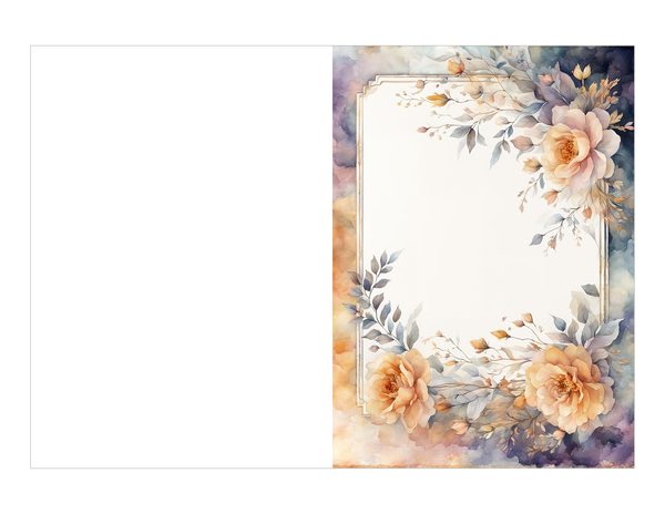 Watercolor Floral Frame Digital Paper: Amber and Silver Borders (Digital Download) — image 21