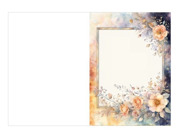 Watercolor Floral Frame Digital Paper: Amber and Silver Borders (Digital Download) — image 22