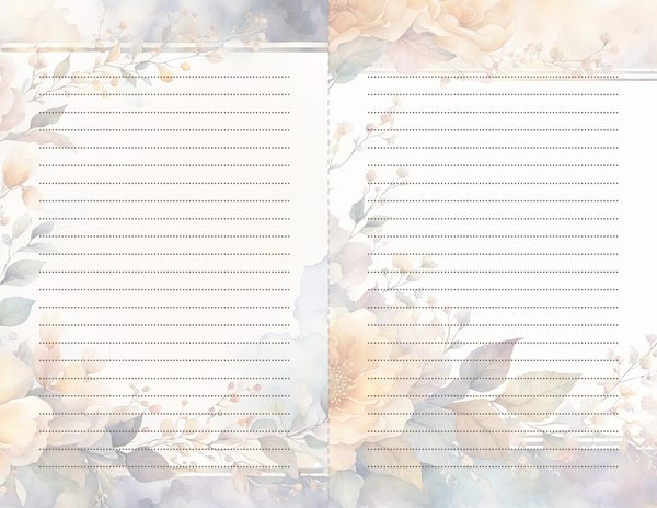 Watercolor Floral Frame Digital Paper: Amber and Silver Borders (Digital Download) — image 34