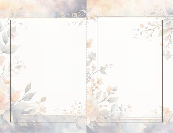 Watercolor Floral Frame Digital Paper: Amber and Silver Borders (Digital Download) — image 35
