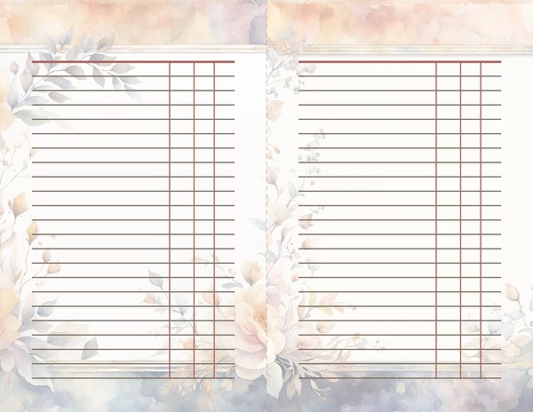 Watercolor Floral Frame Digital Paper: Amber and Silver Borders (Digital Download) — image 37