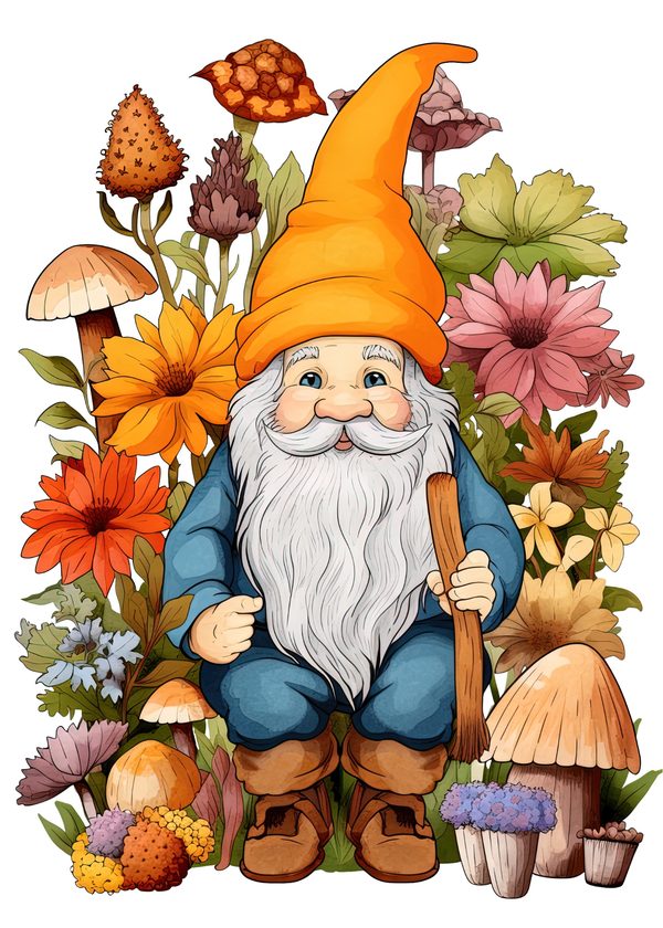 Garden Gnomes Watercolor Digital Paper Kit: Printable Papers, Cards, Tags, Ephemera — image 7