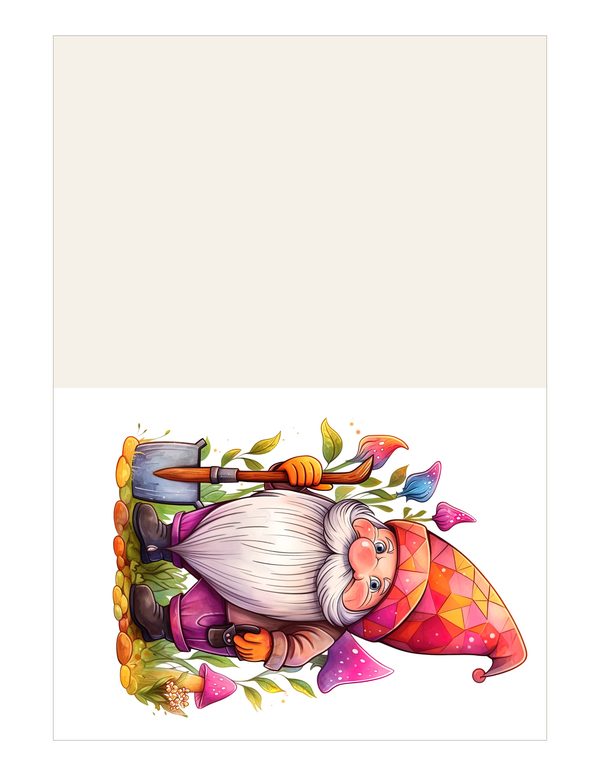 Garden Gnomes Watercolor Digital Paper Kit: Printable Papers, Cards, Tags, Ephemera — image 15