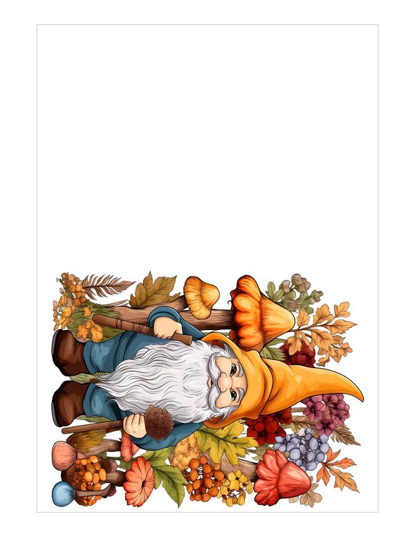 Garden Gnomes Watercolor Digital Paper Kit: Printable Papers, Cards, Tags, Ephemera — image 18