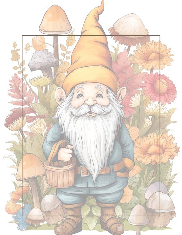 Garden Gnomes Watercolor Digital Paper Kit: Printable Papers, Cards, Tags, Ephemera — image 33