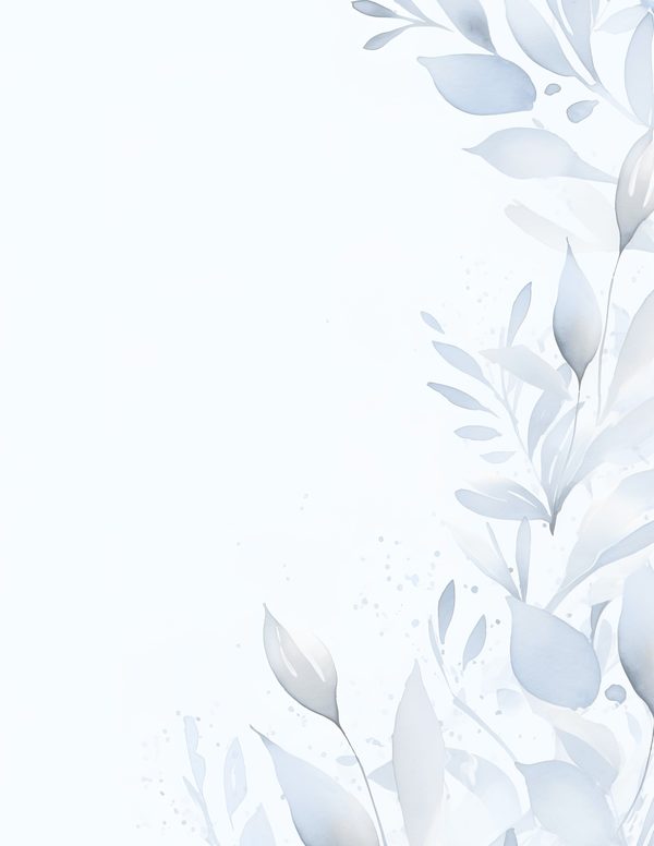 Baby Blue Floral Watercolor Digital Paper Kit: Printable Papers, Cards, Tags, Ephemera — image 1